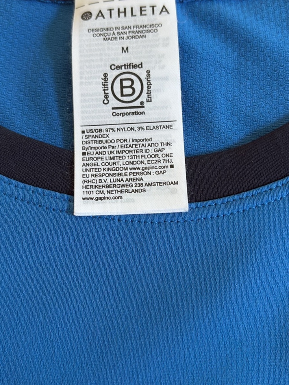 Athleta Momentum Flex Muscle Tank.  Blue with Black Trim Women’s Medium. - Picture 4 of 4